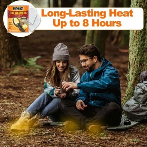 NEW (2 Pack) 4 HotHands Toe Warmers With Adhesive Odor Absorbing 8 Hour Exp 5/27 - Picture 3 of 5